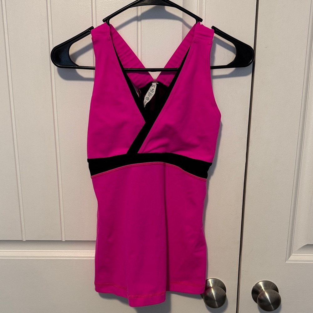 lululemon athletica Pink and Black Tank Top
